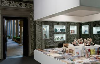 An interior shot of the Palazzo Strozzi’s design and bookshop