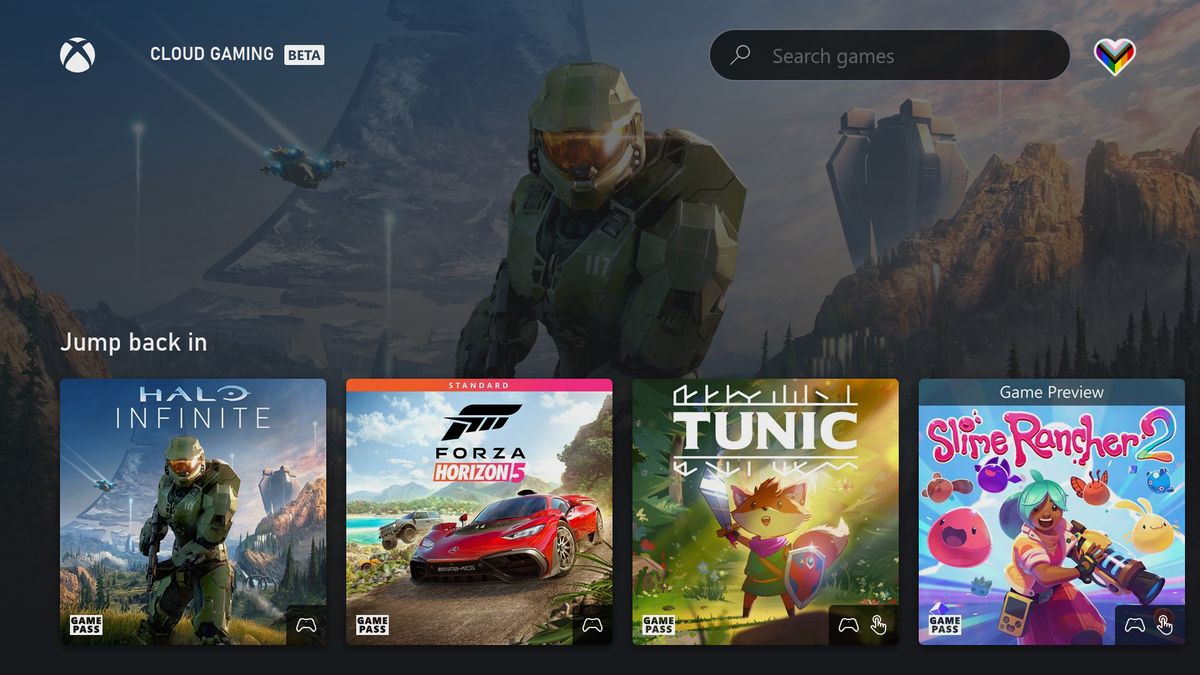 Logitech G Cloud Xbox Cloud Gaming app.