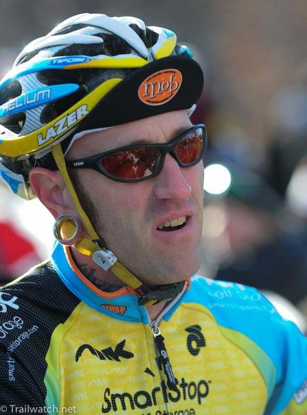 Adam Myerson (SmartStop-Mock Orange Bikes p/b Ridley) on the front row of the 40-44 race