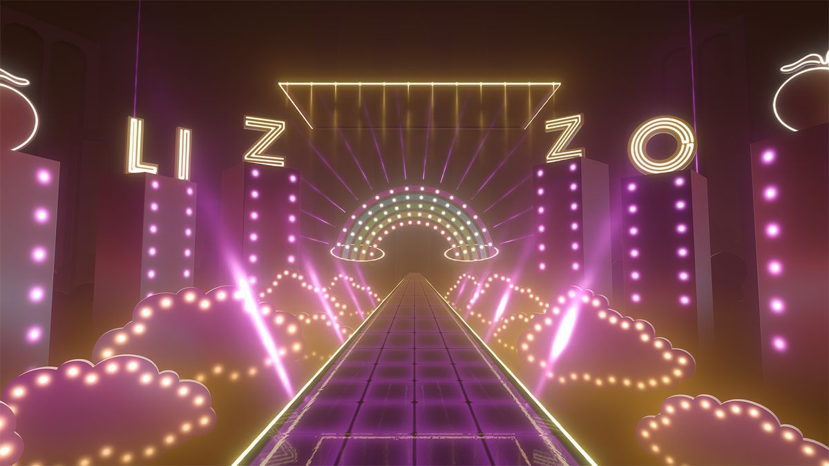 Screenshot of a Lizzo song in Beat Saber