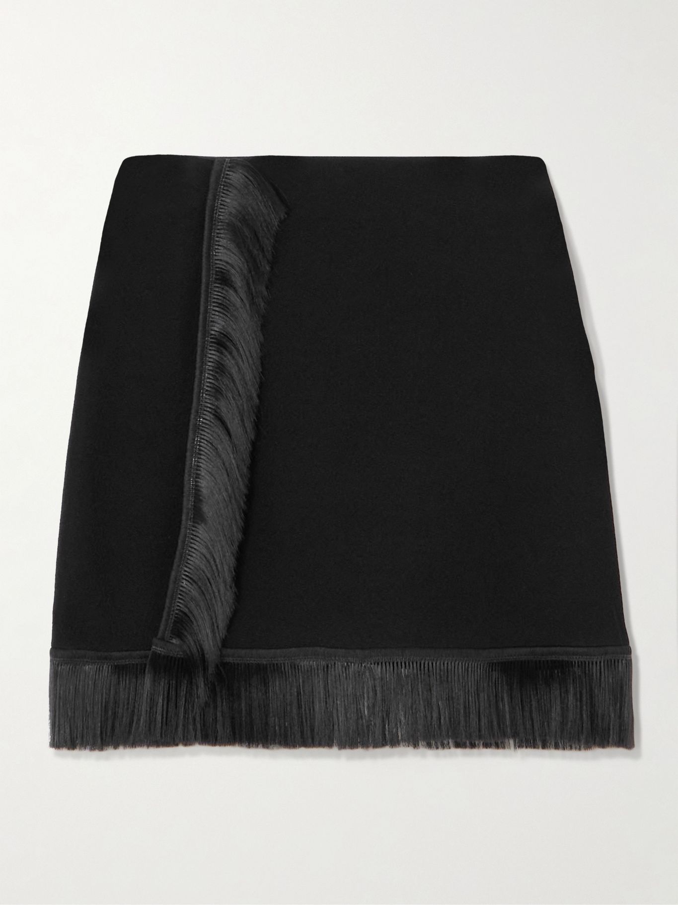 jil sander fringed black mini skirt