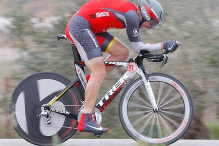 Lance Armstrong (RadioShack) time trials to an 8th place finish.