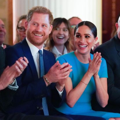 london, england march 05 prince harry, duke of sussex and meghan, duchess of sussex cheer attend the annual endeavour fund awards at mansion house on march 5, 2020 in london, england their royal highnesses will celebrate the achievements of wounded, injured and sick servicemen and women who have taken part in remarkable sporting and adventure challenges over the last year photo by paul edwards wpa poolgetty images