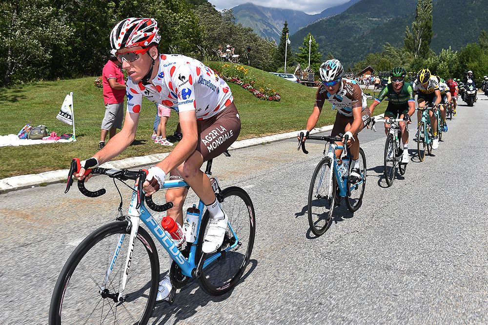 Romain Bardet in action during stage 20