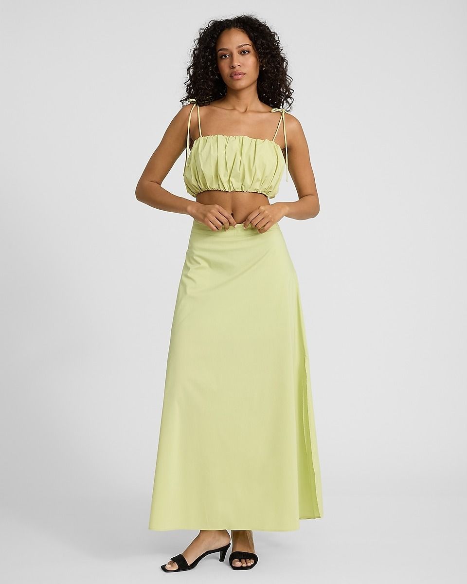 Express, Tie Strap Cropped Bubble Cami