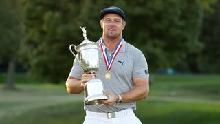 Bryson DeChambeau with the US Open trophy