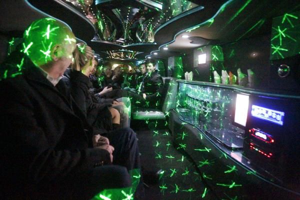 Inside the Hummer limo