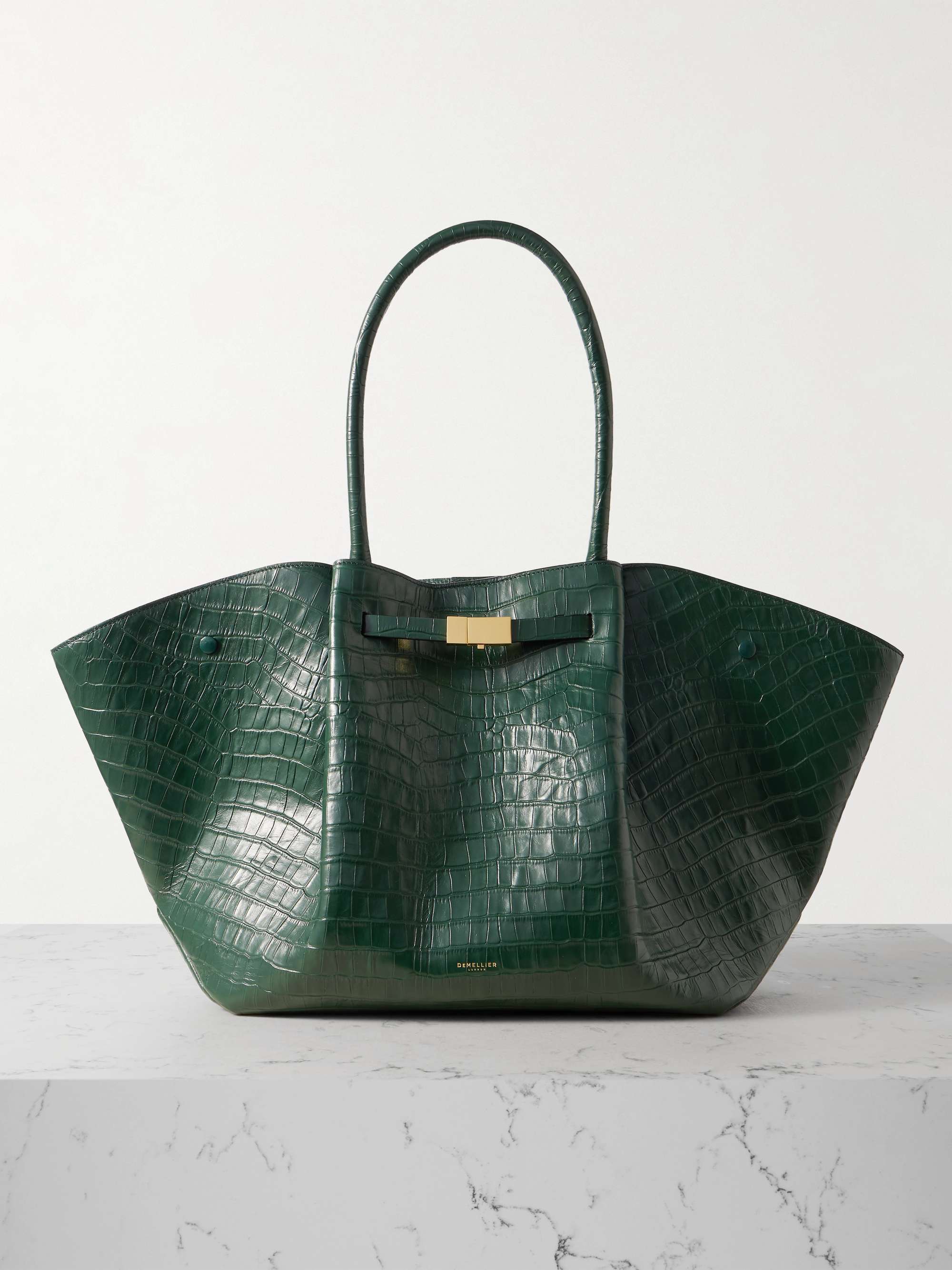 New York Croc-Effect Leather Tote