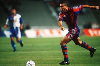 Ronaldo in action for Barcelona in August 1996.