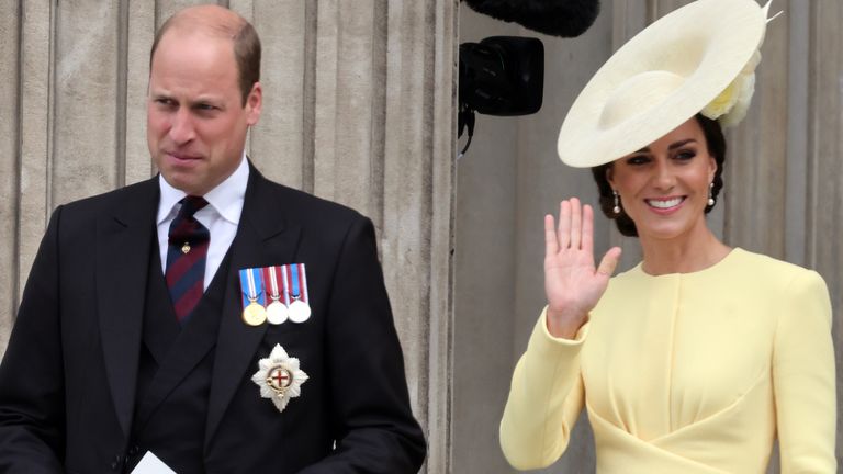 Prince William and Kate Middleton departing St. Paul's Cathedral after the Queen Elizabeth II Platinum Jubilee 2022 -