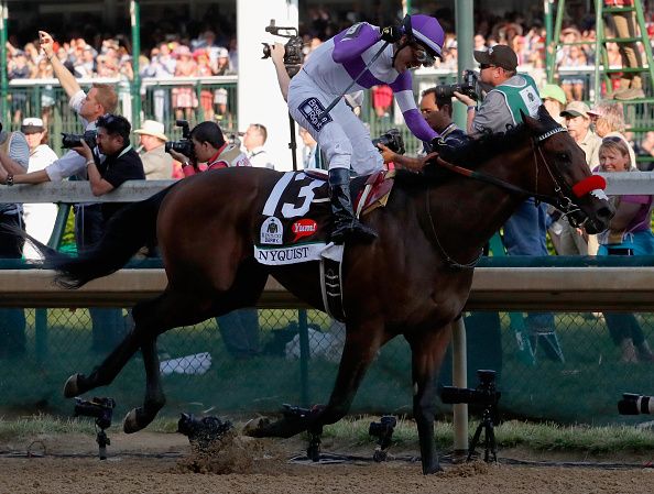 Nyquist after winning the Kentucky Derby