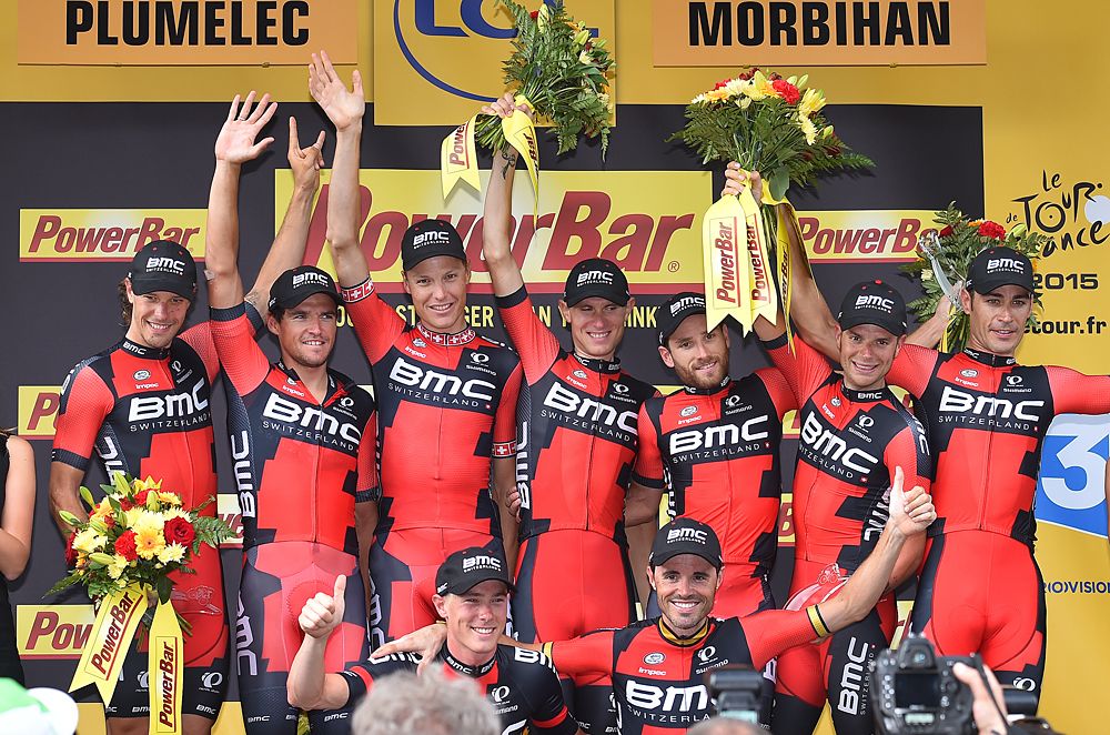 BMC celebrates its win in the TTT
