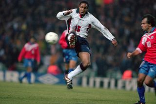 Paul Ince in action for England against Chile in February 1998.