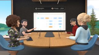 A virtual meeting in Horizon Workrooms