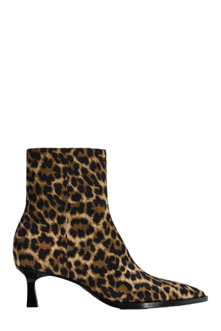 Zara Animal Print Kitten Heel Ankle Boots