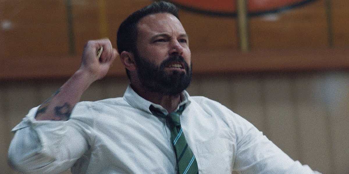 The Way Back Ben Affleck pumping his fist on the sidelines