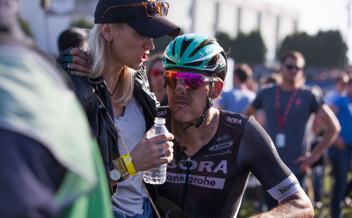 Marcus Burghardt with his partner in the track centre