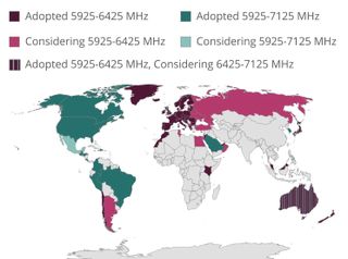 Wi-Fi 6E adoption by country map, November 2022