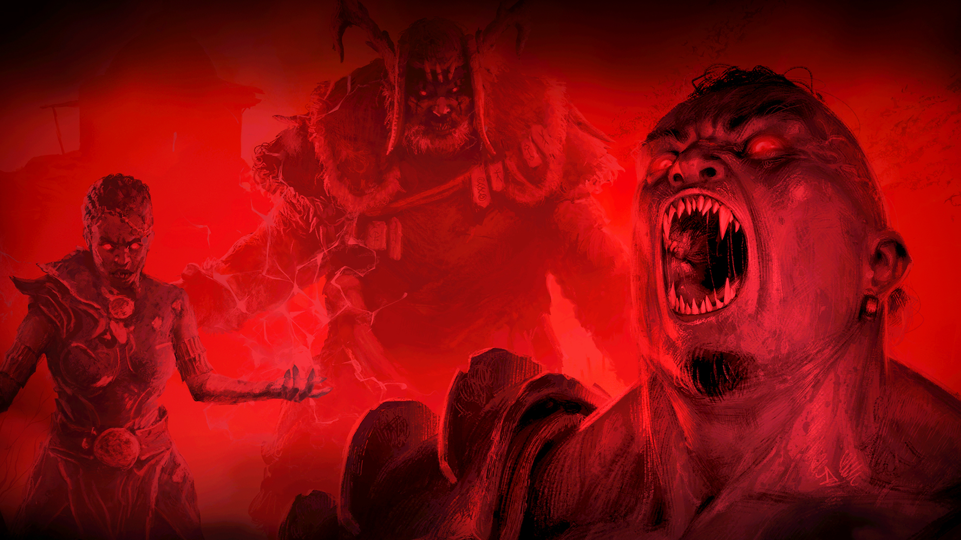 Diablo 4 screenshot of vampire illustrations in red