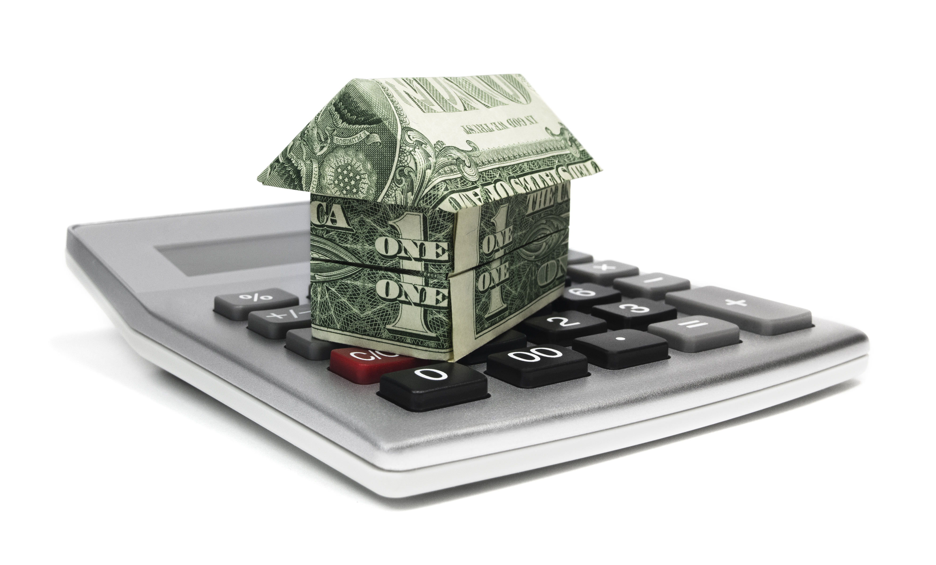 Home equity calculator with origami home.