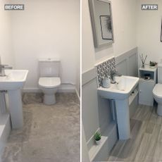 before and after images loo makeover