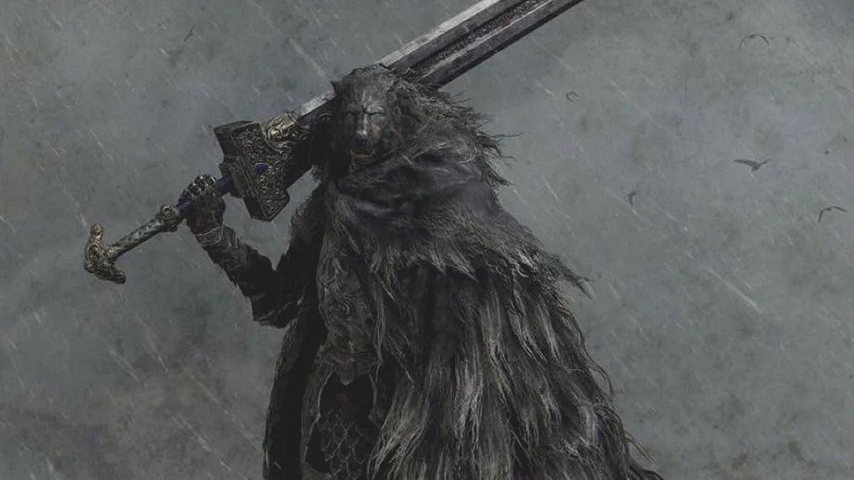 Fighting the Dark Souls II boss, the Giant Lord (FromSoftware