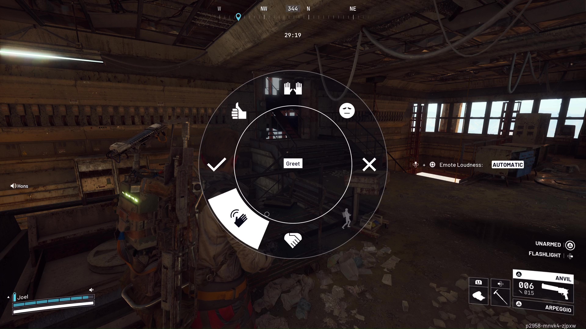 The emote wheel in Arc Raiders