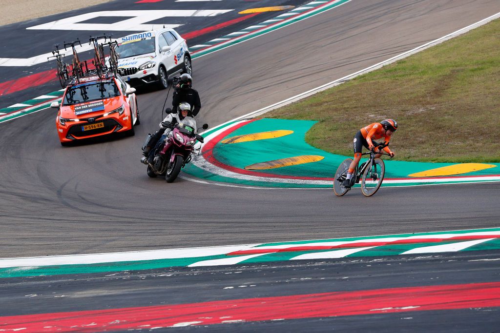IMOLA ITALY SEPTEMBER 24 Anna Van Der Breggen of The Netherlands Autodromo Enzo e Dino Ferrari during the 93rd UCI Road World Championships 2020 Women Elite Individual Time Trial a 317km stage from Imola to Imola ITT ImolaEr2020 Imola2020 on September 24 2020 in Imola Italy Photo by Bas CzerwinskiGetty Images