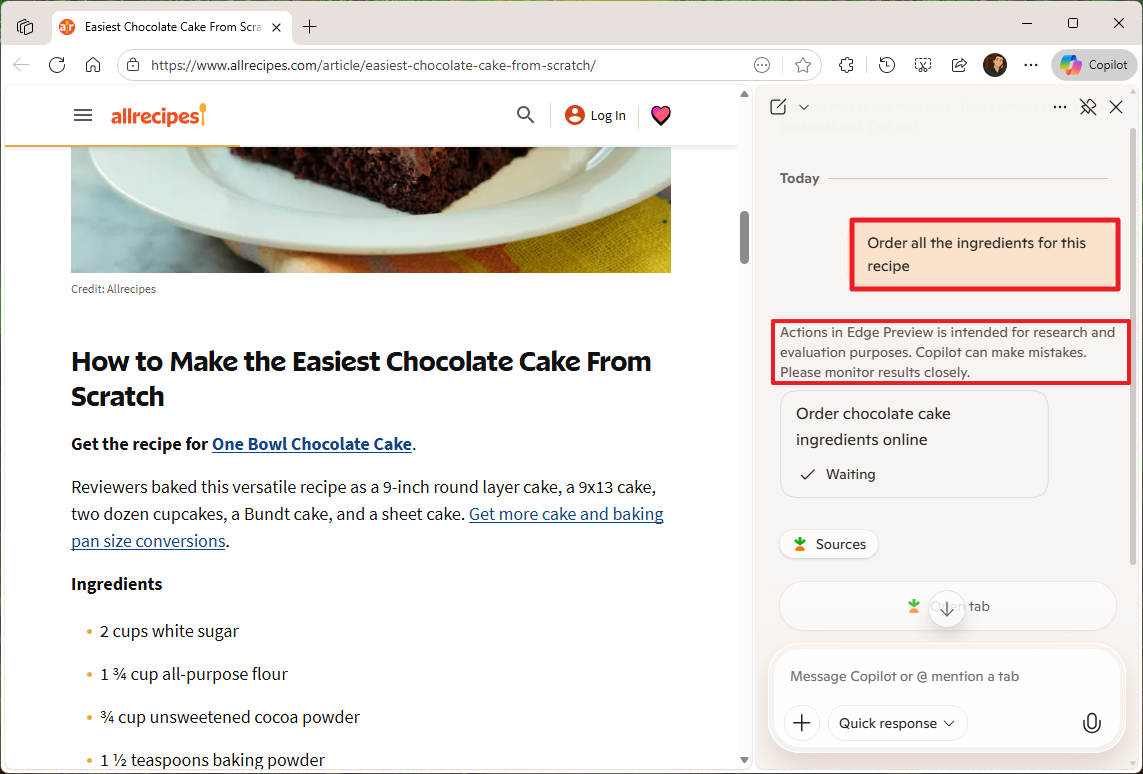 Copilot Actions preview