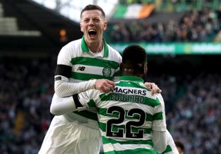 Callum McGregor's shot appeared to hit Odsonne Edouard's hand