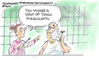 Political Cartoon U.S. Gillette Commercial Toxic Masculinity #Metoo