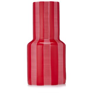 pink and red striped vase 