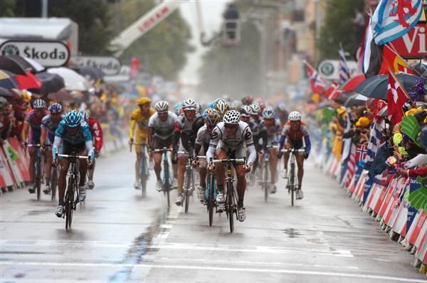 The peloton finishes the stage into Colmar