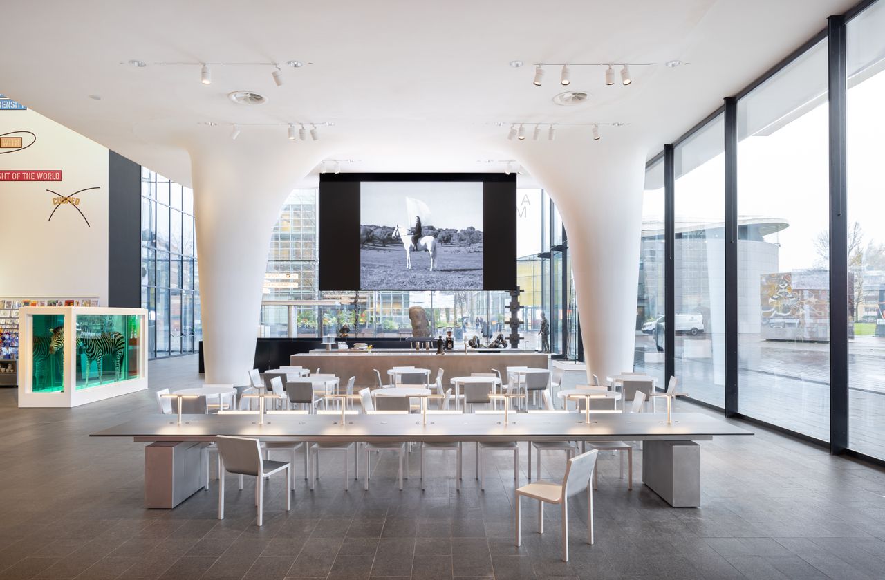 stedelijk museum interior with long city views