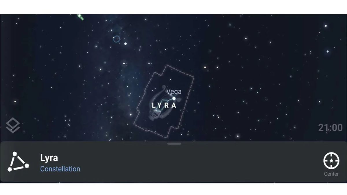 Screenshot from the Star Walk 2 app