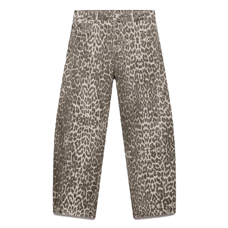 Mint Velvet barrel leg jeans in leopard print