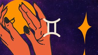 Gemini horoscope symbol on a colorful background