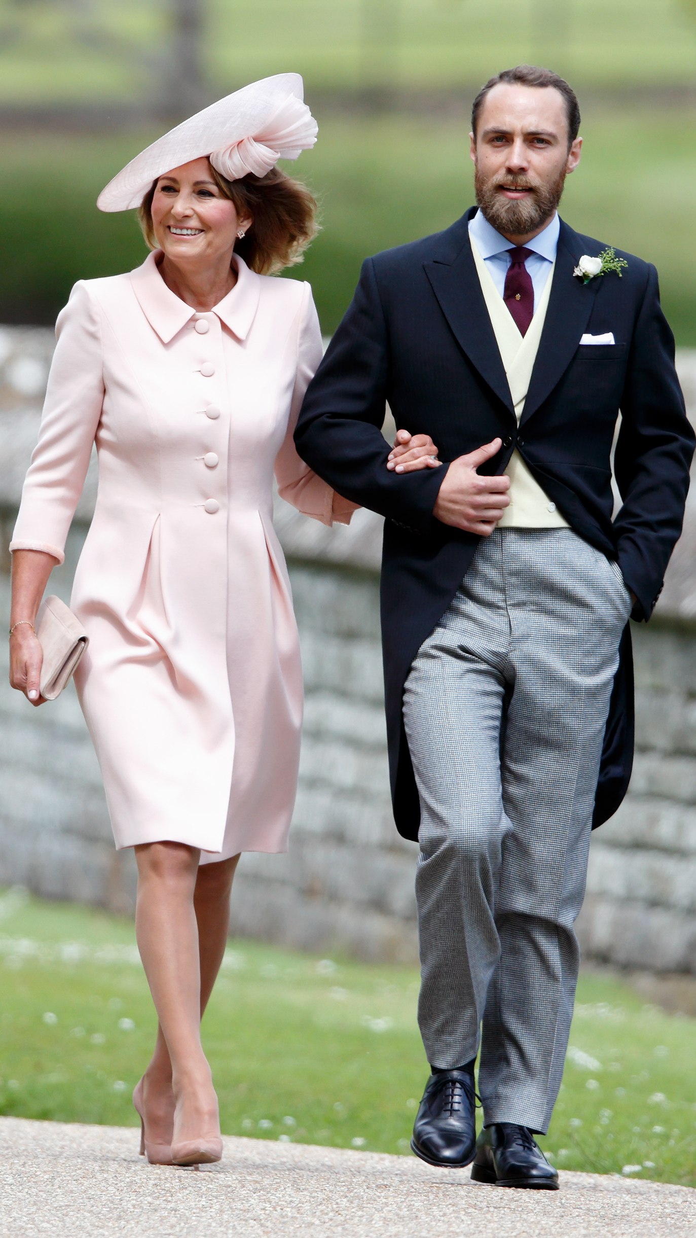 Carole Middleton and James Middleton attend the wedding of Pippa Middleton and James Matthews at St Mark's Church on May 20, 2017