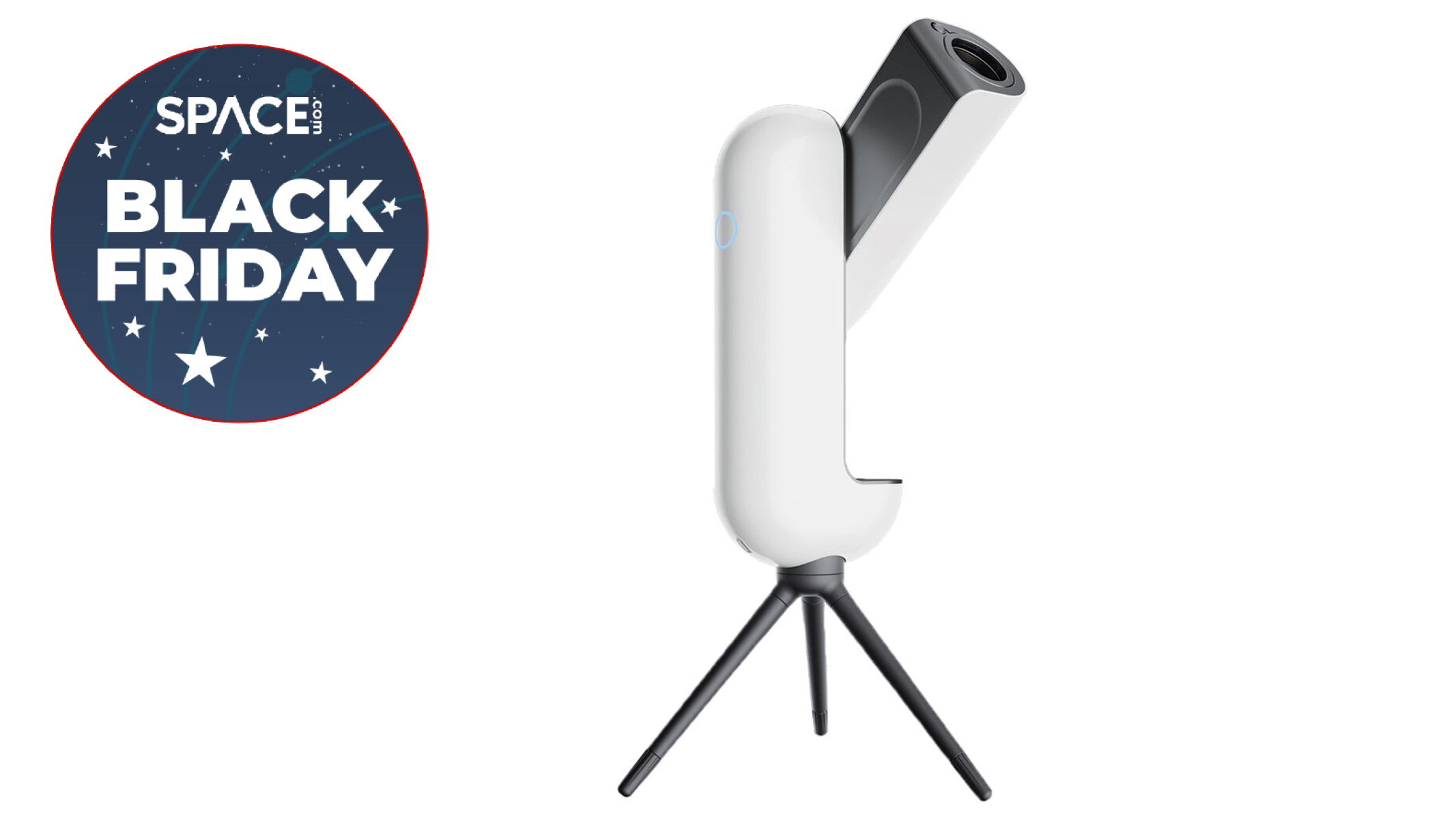 Vaonis vespera smart telescope on a white background with black friday deal logo