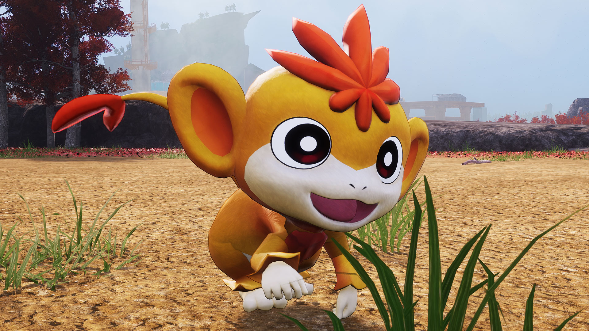 Palworld - Tanzee Ignis, a brownish monkey with a red crest