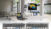The new Extron AV over IP solution on a classroom desk. 