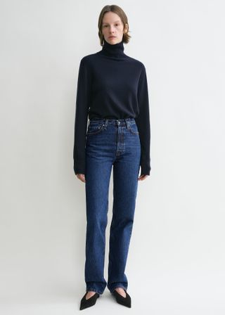 Classic Cut Denim Full Length Dark Blue