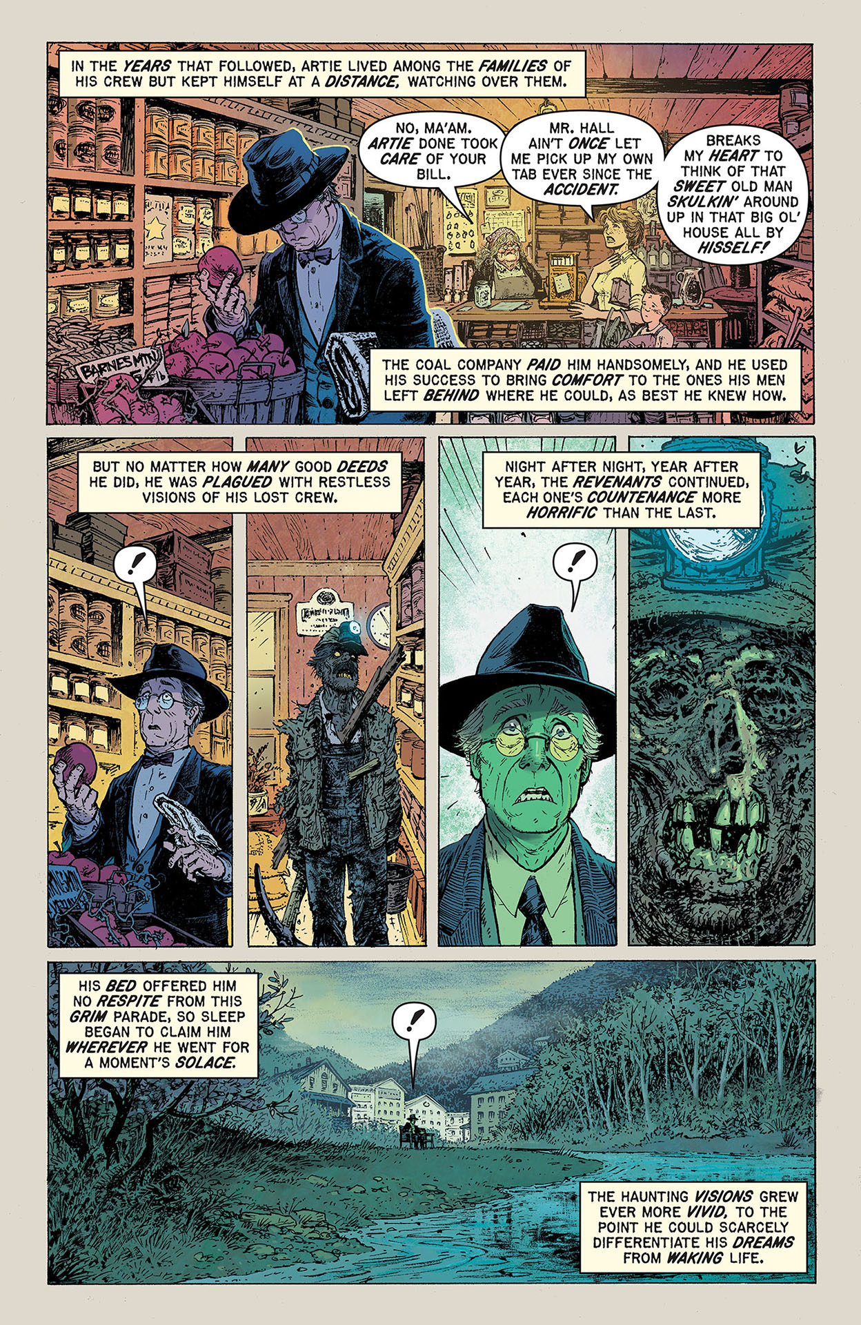 Former miner Artie being haunted of visions of dead miners