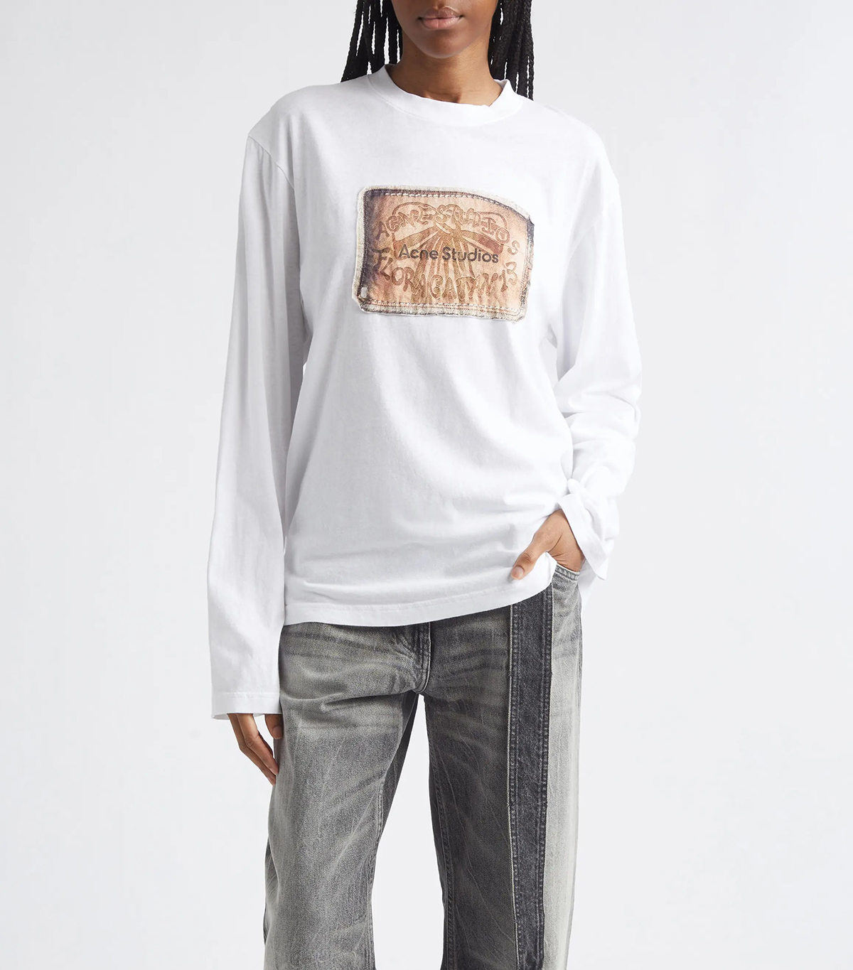 Acne Studios, Edden Bow Logo Cotton Long Sleeve T-Shirt