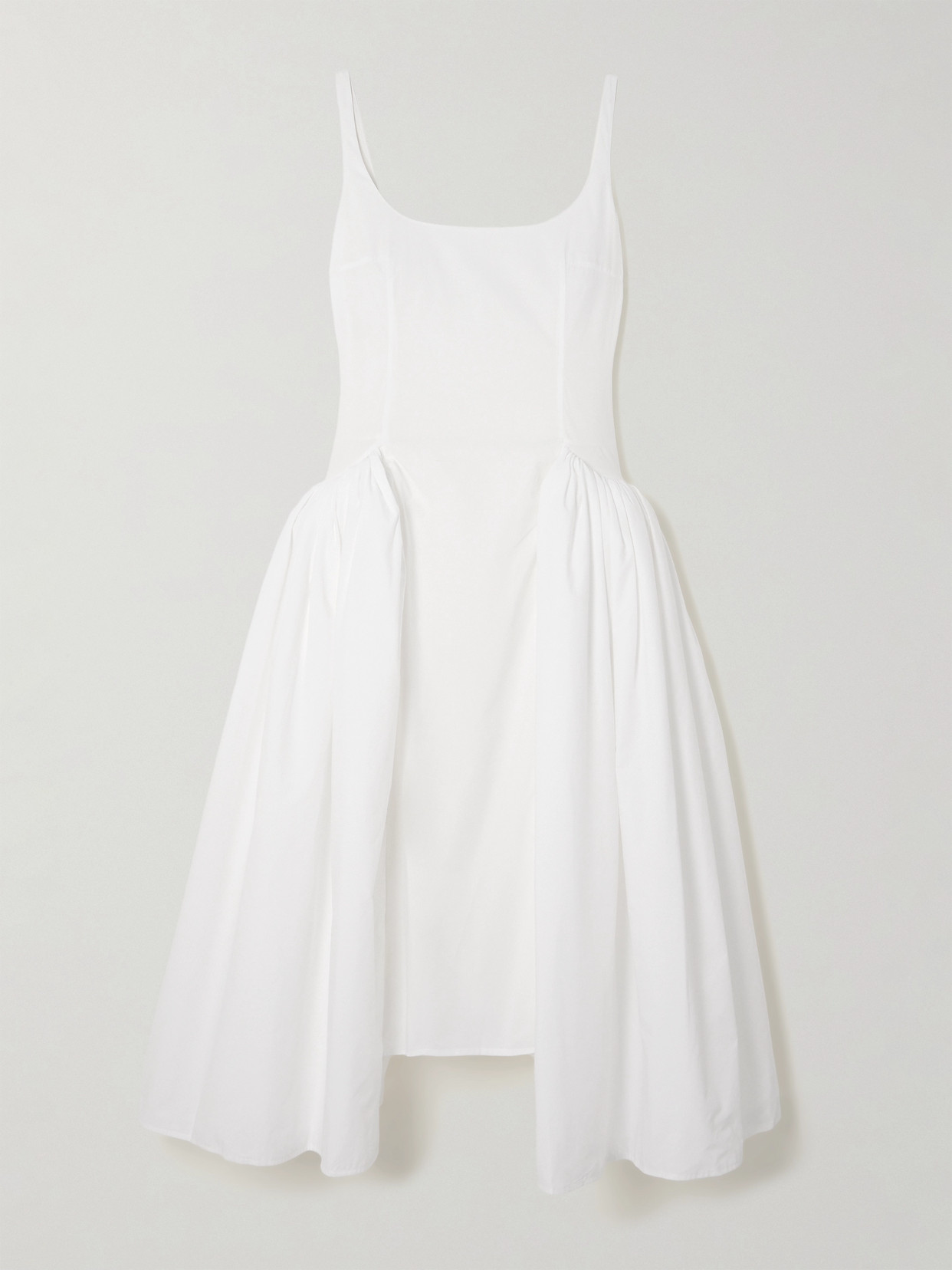 Vezile Pleated Cotton-Poplin Midi Dress