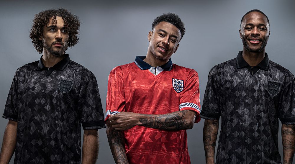 England Stars Show Off Retro Italia 90 Black Out Shirt Ahead Of Euro 2020 Fourfourtwo
