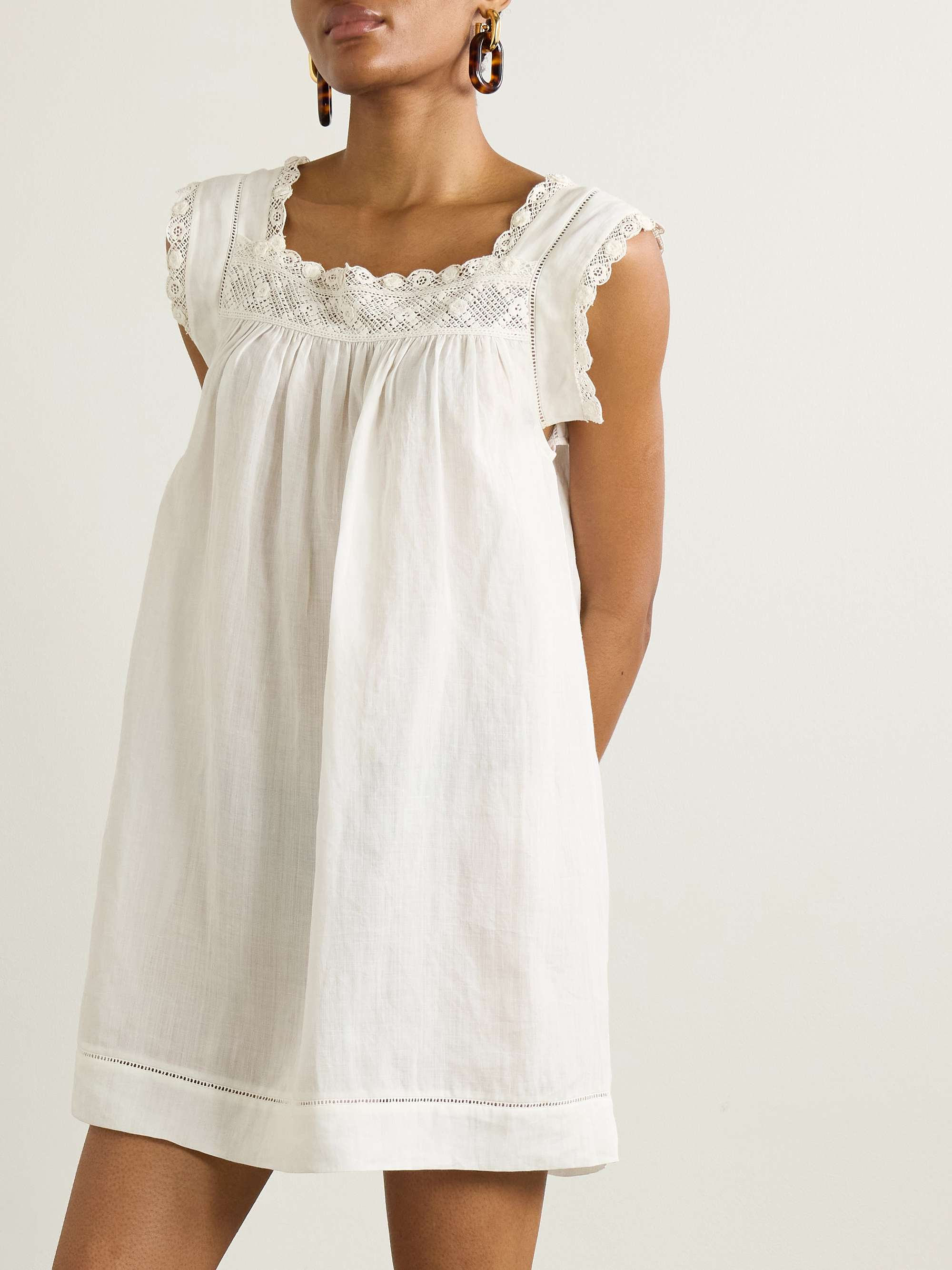Almadia Crochet-Trimmed Remy Mini Dress
