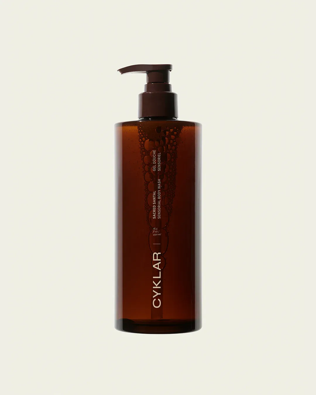 Cyklar Sensorial Body Wash. Sacred Santal Hydrating Cleanser With Moisture Locking Multi-Oil Complex, Sodium Pca and Glycerin. Nourishing Shower Gel for Women and Men, 16.5 Fl Oz Luxury Bodywash