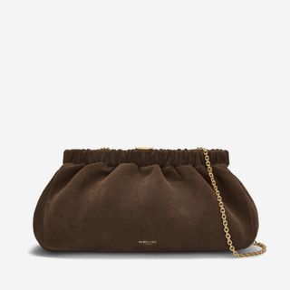 Miami Clutch | Mokka-Wildleder und glatter Mokka 