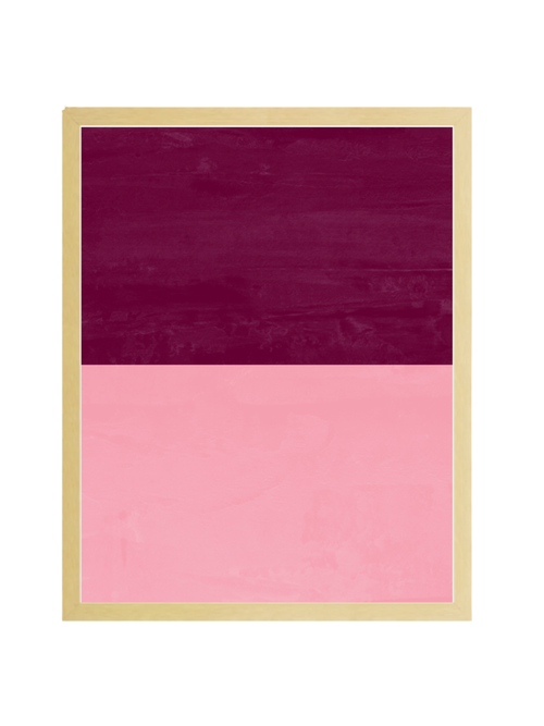 Color Block Print With Natural Frame